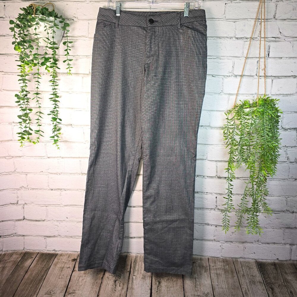 LEE MID-RISE STRAIGHT LEG RELAXED FIT WRINKLE FREE WOMENS PANTS BLACK SZ 10 LONG